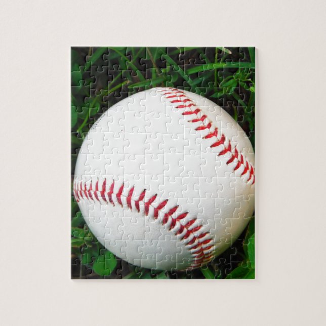 White Baseball med röd slitning Pussel (Vertikal)