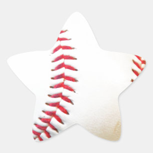 White Baseball med röd slitning Stjärnformat Klistermärke