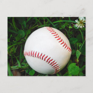 White Baseball med röd slitning Vykort