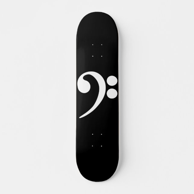 White Bass Clef Mini Skateboard Bräda 18,5 Cm (Framsida)