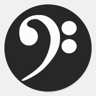 White Bass Clef Runt Klistermärke