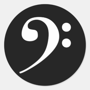 White Bass Clef Runt Klistermärke