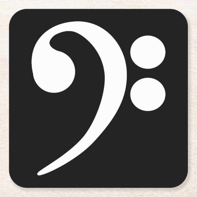 White Bass Clef Underlägg Papper Kvadrat (Framsidan)