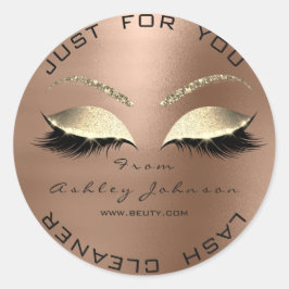 White Beauty Salon Glitter SkinnyGold Lash Cleaner Runt Klistermärke