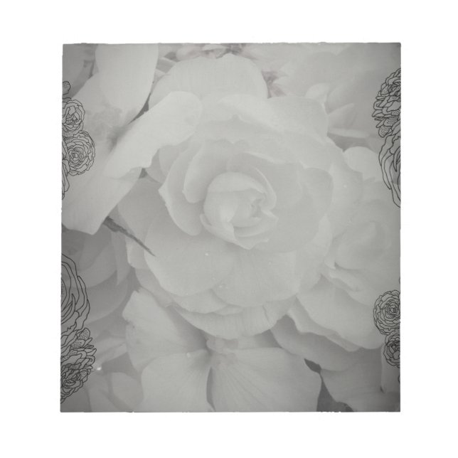 White Begonia Anteckningsblock (Framsida)