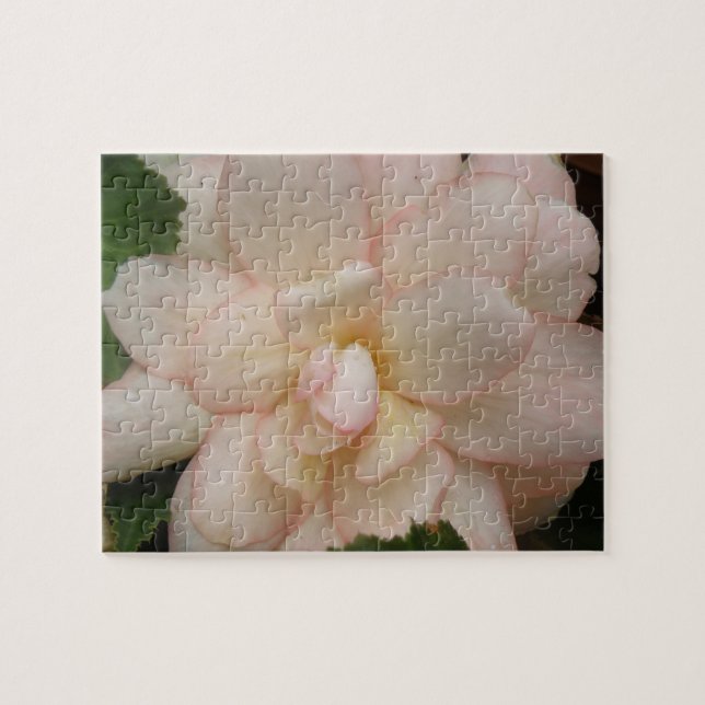 White Begonia Flower Puzzle Pussel (Horisontell)