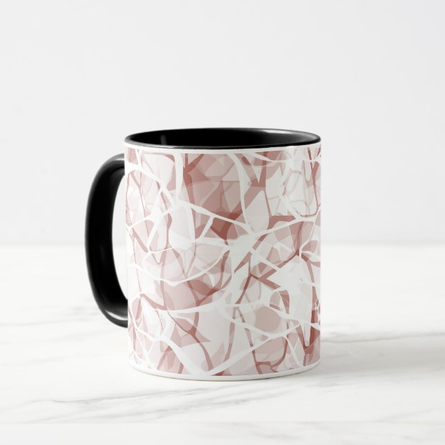 white beige abstract fashionable modern pattern    mugg (Framsida vänster)
