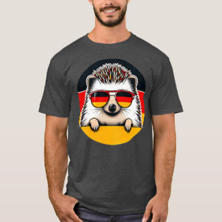 White Belllied Hedgehog with Sunglass Animal Kärle T Shirt