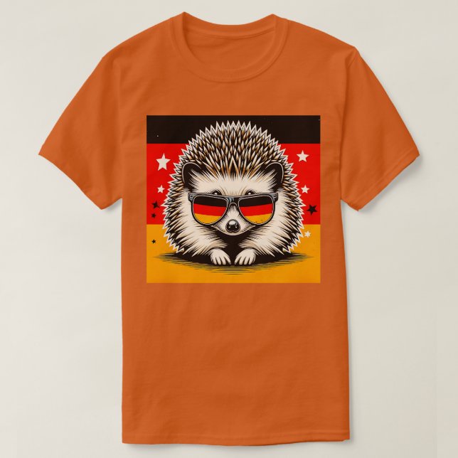 White Belllied Hedgehog with Sunglass Animal Kärle T Shirt (Design framsida)