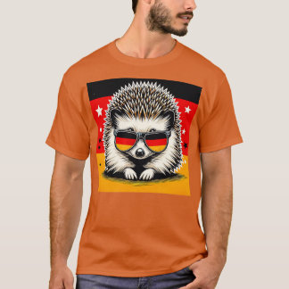 White Belllied Hedgehog with Sunglass Animal Kärle T Shirt