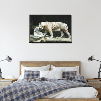 White Bengal Tiger Wrapped Canvastryck