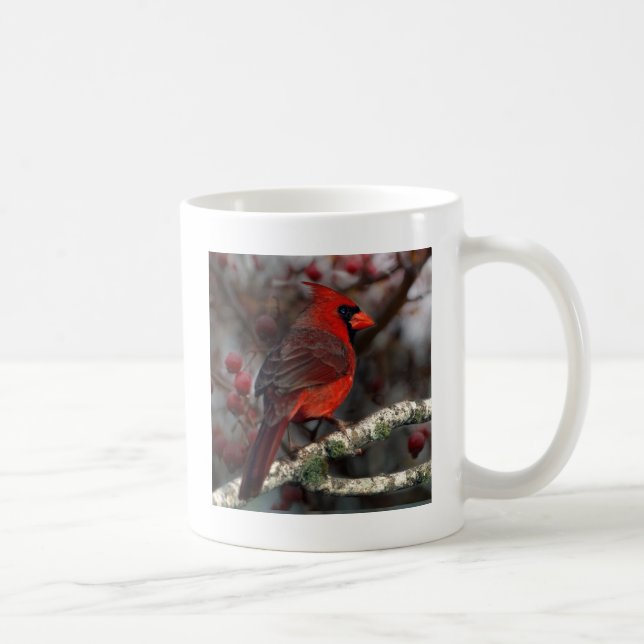 White Berries Primitive jul Red Cardinal Kaffemugg (Höger)
