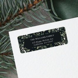 White Berry Botanisk Jul Familjenamn Returadress Etikett