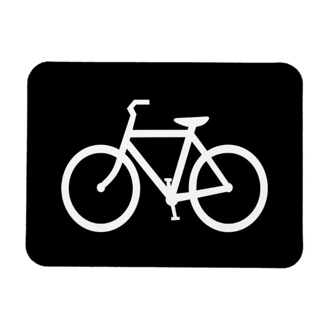 White Bike Route Magnet (Horisontell)