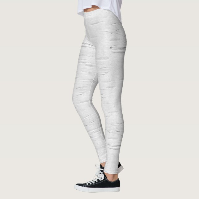 White Birch Bark Struktur Leggings (Vänster)