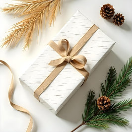 White Birch Bark Woodgrain Träd Struktur jul Presentpapper