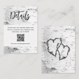 White Birch Details QR code Wedding Enclosure Tilläggskort