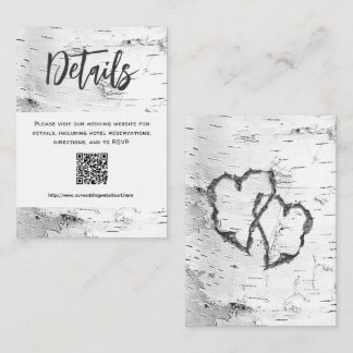 White Birch Details QR code Wedding Enclosure Tilläggskort
