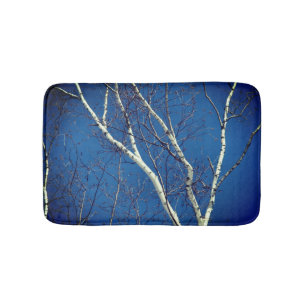 White Birch Träd mot Blå himmel natur Badrumsmatta