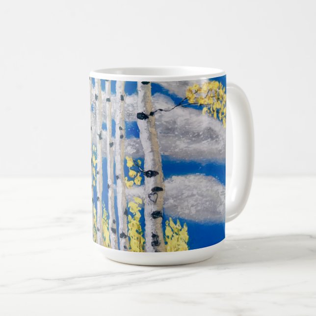 White Birch Träd Mugg (Framsida höger)