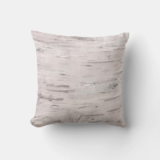 White Birch Träd Wood Rustic Barn Kudde (Framsida)