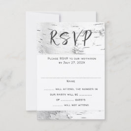 White Birch Wedding RSVP Guest Count Enclosure OSA Kort
