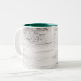 White Birch Wood Rustic Land Farmhouse Barn Två-Tonad Mugg
