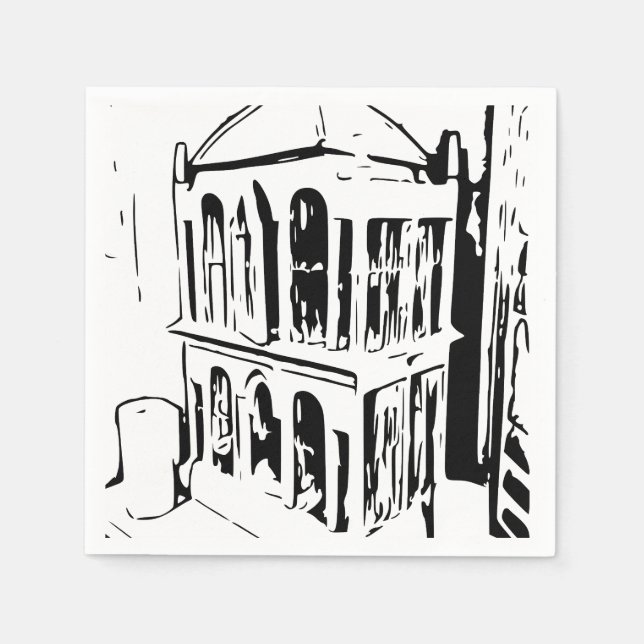 White Bird Cage Napkins Pappersservett (Framsidan)