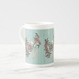 White Bird - Cherry Blommars Aqua Benporslin Mugg