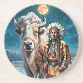 White Bison och Native American Chief Underlägg