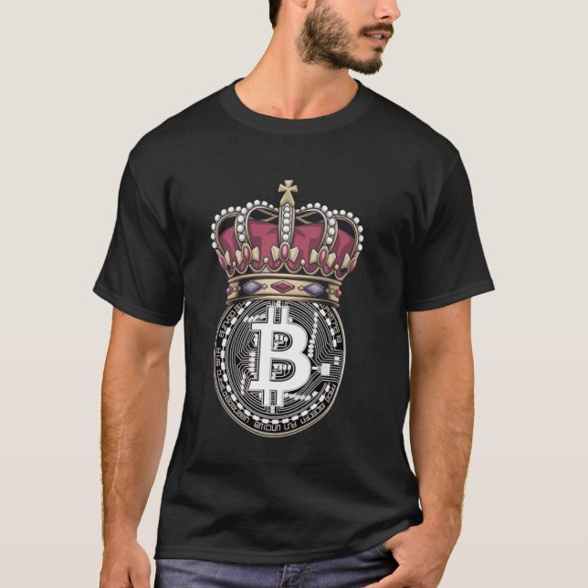 White Bitcoin Black T Shirt (Framsida)