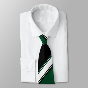 White Black and Evergreen II Tie Slips