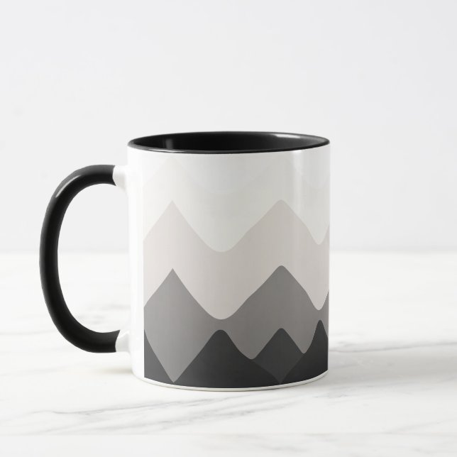 White Black and Gray mug Mugg (Vänster)