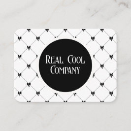 White & Black Bow Monogram Business Card Visitkort