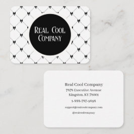 White & Black Bow Monogram Business Card Visitkort