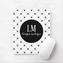 White & Black Bow Monogram