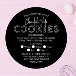 White Black Chocolate Cookies Cottage Law Sticker Runt Klistermärke