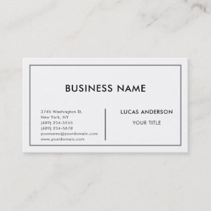 White Black Contemporary Consultant Visitkort