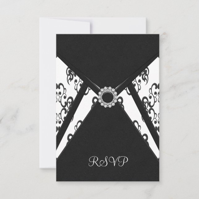 White Black Damask OSA kort (Framsida)