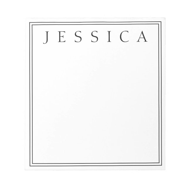 White & Black | Ditt Namn Anteckningsblock (Framsida)