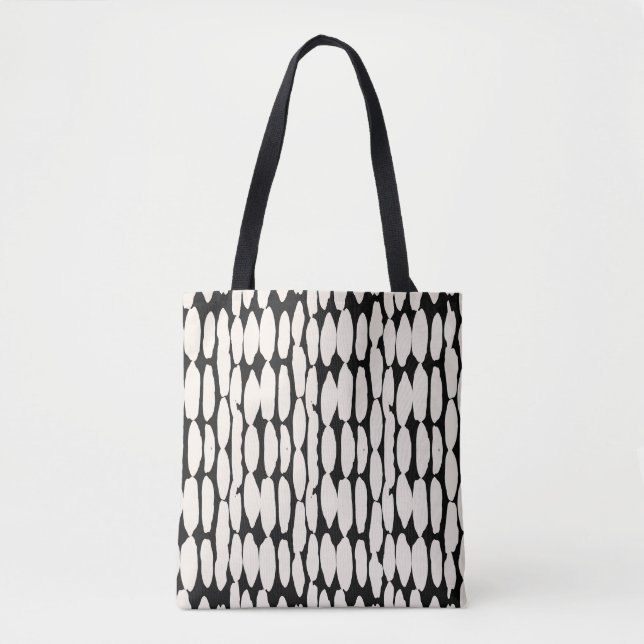 White black dot pattern. shibori circle seamless.  tygkasse (Framsida)