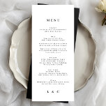 White Black Elegant Simple Monogram Bröllop Meny<br><div class="desc">slimmad meny som matchar samlingen *om du vill ha fler pappra alternativ kan den här designen överföras till ett slimmat program *eller kontakta mig om du vill ha mer hjälp</div>
