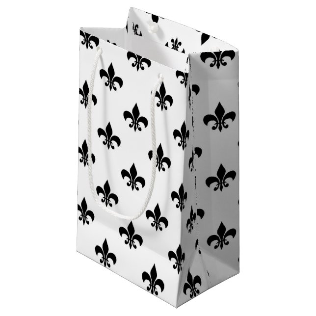 White Black Fleur De Lis Delicate Mardi Gras (Framsidan Vinklad)