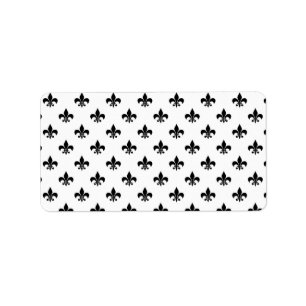 White Black Fleur De Lis delikat Mardi Gras Adressetikett