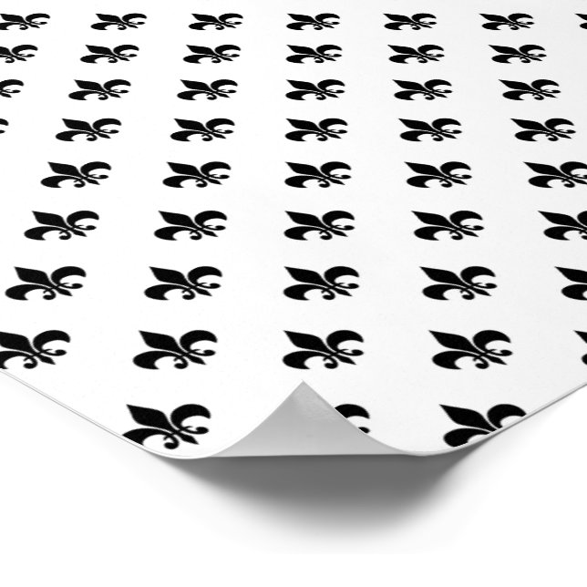 White Black Fleur De Lis delikat Mardi Gras Poster (Hörn)