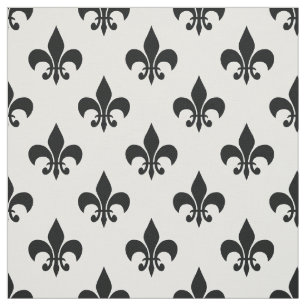 White Black Fleur-de-lis Textile Tyg