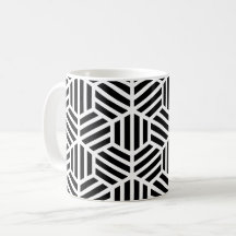 White Black Geometric Hexagon Honeycomb Mönster
