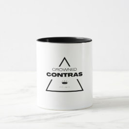 White Black Geometric Prism Crowned Contras Mugg