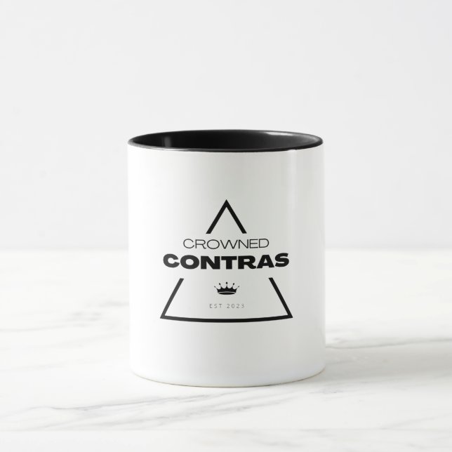 White Black Geometric Prism Crowned Contras Mugg (Center)