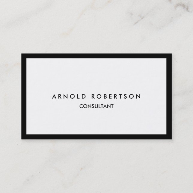 White Black Gräns Professionell Affärskort Visitkort (Framsida)